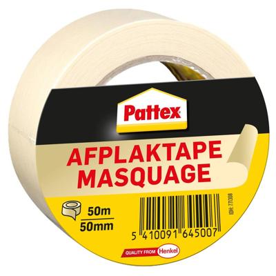 Afplaktape pattex 50mmx50m creme | 12 stuks