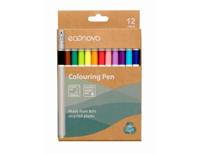 Econovo viltstiften, set van 12 stuks, geassorteerde kleuren - thumbnail