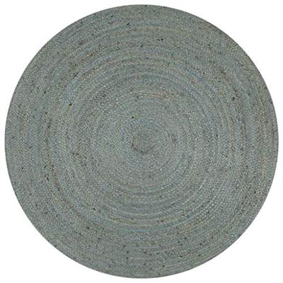 VidaXL Vloerkleed handgemaakt rond 120 cm jute olijfgroen VidaXL Vloerkleed handgemaakt rond 120 cm jute olijfgroen
