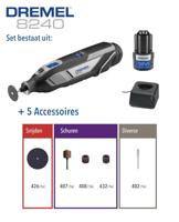 Dremel 8240-5 F0138240JA Multifunctioneel accugereedschap Incl. accu, Incl. lader, Incl. accessoires 12 V 2.0 Ah Aantal meegeleverde accus: 1 - thumbnail