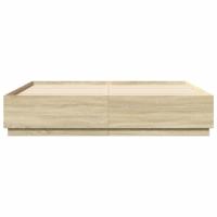 Bedframe bewerkt hout sonoma eikenkleurig 200x200 cm - thumbnail