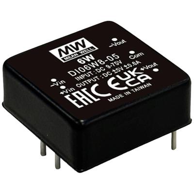 MEAN WELL DI06W8-15 DC/DC-converter, print 48 V/AC -15 V 0.2 A 6 W Aantal uitgangen: 2 x Inhoud 1 stuk(s)