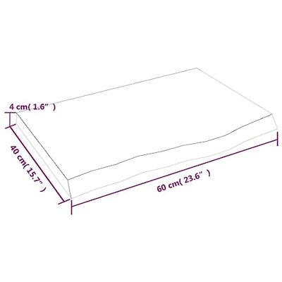 Wandschap 60x40x(2-4) cm onbehandeld massief eikenhout Wandschap 60x40x(2-4) cm onbehandeld massief eikenhout