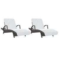 Strandhanddoeken 2 st 400 g/m 75x200 cm stof wit - thumbnail