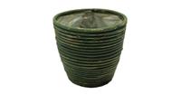 Van der Leeden rotan pot streep 20 cm olijf - thumbnail