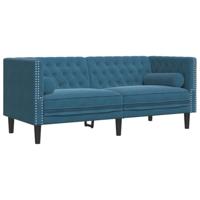 2-delige Loungeset Chesterfield met bolsters fluweel blauw - thumbnail