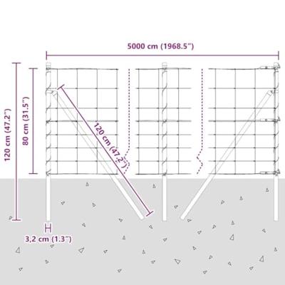 Weidehekwerk Zilver 50 x 0.8 m Gegalvaniseerd staal