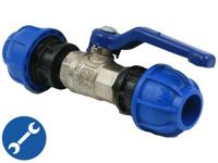 Alusic Kogelafsluiter 2xø63mm buisopname - thumbnail