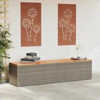 Tuinbox 220x50x54 cm poly rattan en acaciahout grijs - thumbnail