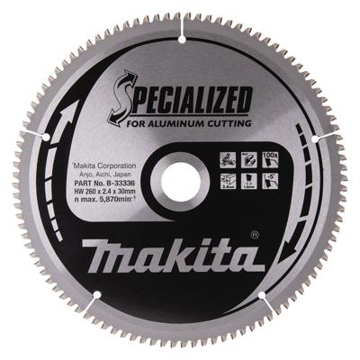 Makita Accessoires Afkortzaagblad AluminiumSpecialized 260x30x2,4 100T -5g Makita Accessoires Afkortzaagblad AluminiumSpecialized 260x30x2,4 100T -5g