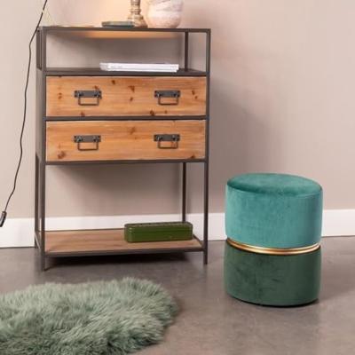 ZILT Poef 'Bubbly', Velvet, kleur Groen ZILT Poef 'Bubbly', Velvet, kleur Groen