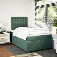 Boxspring met matras fluweel donkergroen 180x200 cm - thumbnail