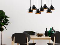 Hanglamp IZMIR 7 lampen zwart - thumbnail