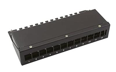 VALUE Keystone module houder, 12 Poorts, zwart