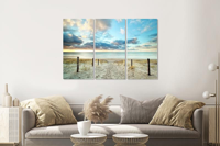 Schilderij - Duik in de Noordzee, 120x80cm, 3 luik, premium print - thumbnail