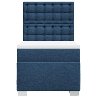Boxspring met matras stof blauw 80x200 cm - thumbnail