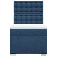 Boxspring met matras stof blauw 80x200 cm - thumbnail