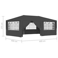 Partytent met zijwanden professioneel 90 g/m 4x6 m antraciet - thumbnail