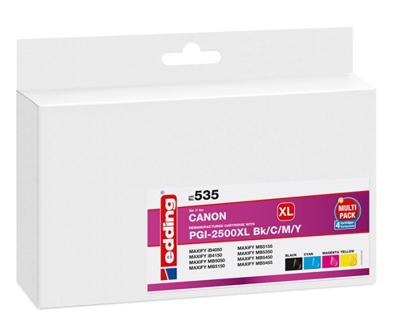 Edding Inktcartridge vervangt Canon PGI-2500BK XL, PGI-2500C XL, PGI-2500M XL, PGI-2500Y XL Compatibel Combipack Zwart, Cyaan, Magenta, Geel EDD-535 18-535 Edding Inktcartridge vervangt Canon PGI-2500BK XL, PGI-2500C XL, PGI-2500M XL, PGI-2500Y XL Compatibel Combipack Zwart, Cyaan, Magenta, Geel EDD-535 18-535
