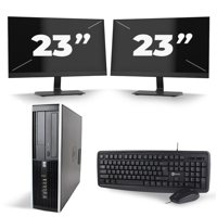 HP Compaq 8200 Elite SFF - Intel Core i7-2e Generatie - 16GB RAM - 256GB SSD - Windows 10 + 2x 23 inch Monitor - thumbnail