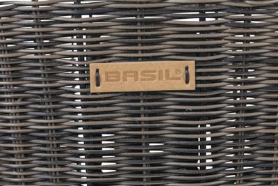 Basil bremen rattan look kf - fietsmand - voorop - donkerbruin