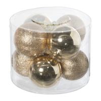 Kerstbal box - goudkleurig - set van 8 - thumbnail