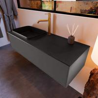 Badkamermeubelset Mondiaz Erin 120 cm met 1 Lade met RIDGE Wastafel Links Urban met 1 kraangat Greeploos Mat Dark Grey - thumbnail