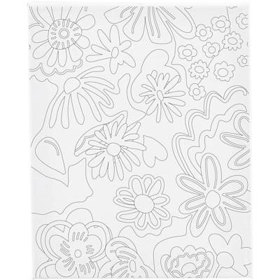 Creativ Company Schildercanvas met print, bloemen, d: 1,6 cm, afm 24x30 cm, 360 gr, 1 stuk