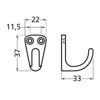 HANDDOEKHAAK ZWART (0553) - thumbnail