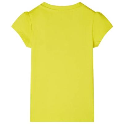 Kindershirt met kapmouwen 92 felgeel Kindershirt met kapmouwen 92 felgeel