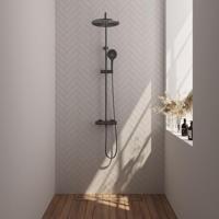 BRAUER Gunmetal Edition opbouw thermostatische regendouche SET 04 met 30 cm douchekop en 3-standen handdouche en doucheslang gunmetal geborsteld PVD - thumbnail