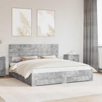 Bedframe met lade met hoofdeinde met opslag Bewerkt hout - thumbnail