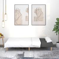 Slaapbank 2-zits stof lichtgrijs - thumbnail