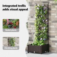 VidaXL Tuin bloempot bruin 40 x 40 x 125,5 cm staal - thumbnail