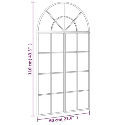 VidaXL Wandspiegel boog 60x110 cm ijzer zwart
