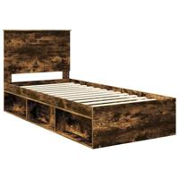 Bedframe Gerookt eiken 90 x 190 cm Massief grenenhout - thumbnail