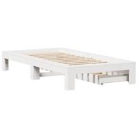 Bedframe zonder matras massief grenenhout wit 75x190 cm - thumbnail