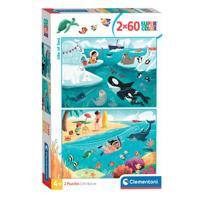 Clementoni legpuzzel super color life at sea, 2x60st. - thumbnail