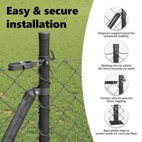 VidaXL Afrasteringspaal grijs 10 x 0,8 m (60 x 60 mm gaas) - thumbnail