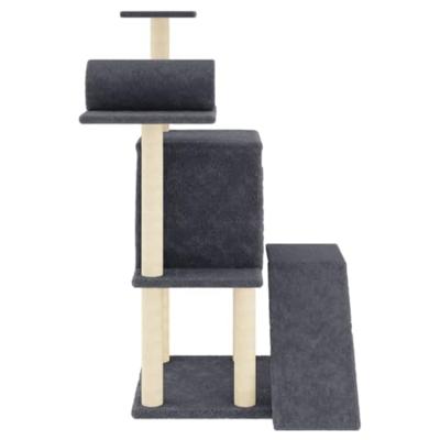 Kattenmeubel met sisal krabpalen 110,5 cm donkergrijs - thumbnail