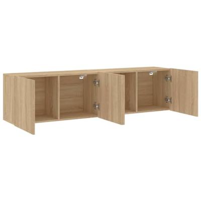 Tv-meubels 2 st wandgemonteerd 80x30x41 cm sonoma eikenkleurig Tv-meubels 2 st wandgemonteerd 80x30x41 cm sonoma eikenkleurig