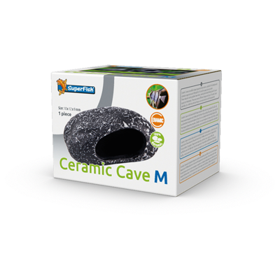 Superfish Ceramic Cave M - Keramische Schuilplaats voor Aquarium, Natuurlijk Ontwerp