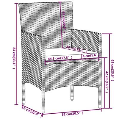 3-delige Tuinset poly rattan grijs