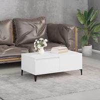 Salontafel 90x50x36,5 cm bewerkt hout wit - thumbnail