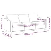 Driezitsbank 180 cm stof taupe - thumbnail