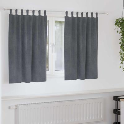 VidaXL Verduisterende gordijnen 2 pcs lichtgrijs 140 x 140 cm fluweel