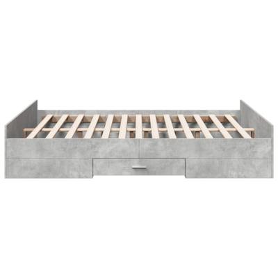 Bedframe met lades bewerkt hout betongrijs 140x200 cm