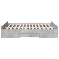 Bedframe met lades bewerkt hout betongrijs 140x200 cm - thumbnail