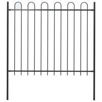 Tuinhek met ringtop staal 181x150 cm zwart - thumbnail