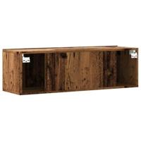 Tv-wandmeubel 100x30x30 cm bewerkt hout oud houtkleurig - thumbnail